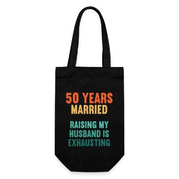 50 ans marié drôle 50e anniversaire de mariage - Sac à bouteille - noir - Devant