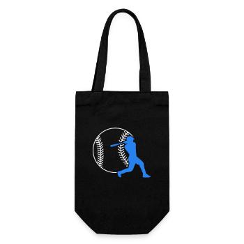 Baseballer Baseballschläger Baseball - Geschenkbeutel für Flaschen - Schwarz - Vorne