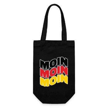 Moin Deutschland Hamburg Deutschlandflagge Moin - Geschenkbeutel für Flaschen - Schwarz - Vorne
