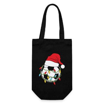 Joueur de football Lumières de Noël de football - Sac à bouteille - noir - Devant