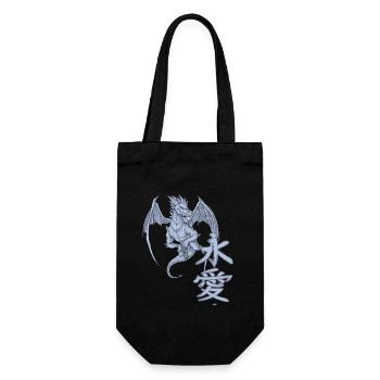 Caractères japonais du dragon - Sac à bouteille - noir - Devant