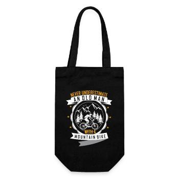 Never underestimate an old man with a bike - Gift Bag for Bottles - black - Front