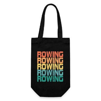 Aviron Rameur Gouvernail Disant Cadeau Rétro - Sac à bouteille - noir - Devant