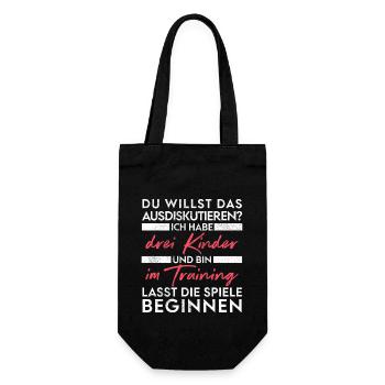 Du willst das ausdiskutieren - Vater Kinder - Geschenkbeutel für Flaschen - Schwarz - Vorne