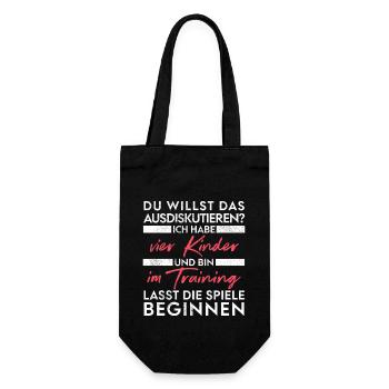 Du willst das ausdiskutieren - Vater Kinder - Geschenkbeutel für Flaschen - Schwarz - Vorne