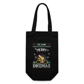 Vélo Ugly Christmas Sweater Cadeau - Sac à bouteille - noir - Devant
