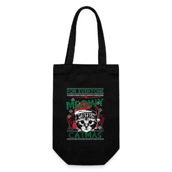 Cat Kitten Ugly Christmas Sweater Gift - Gift Bag for Bottles - black - Front