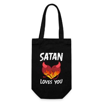 Satan loves You Party Devil Antichrist - Gift Bag for Bottles - black - Front