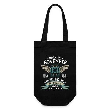 Born in November 1962 - Geschenkbeutel für Flaschen - Schwarz - Vorne