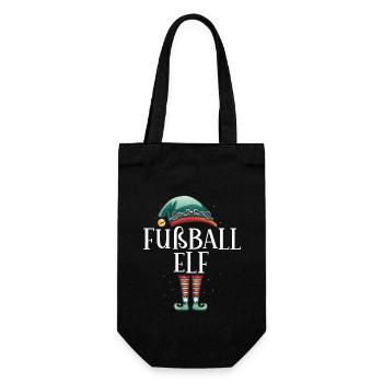 Weihnachten Partnerkostüm Fußball Elf Elfe Elfen - Geschenkbeutel für Flaschen - Schwarz - Vorne