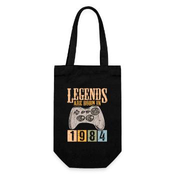 Birthday 1984 84 Gaming Retro Vintage Gift - Gift Bag for Bottles - black - Front