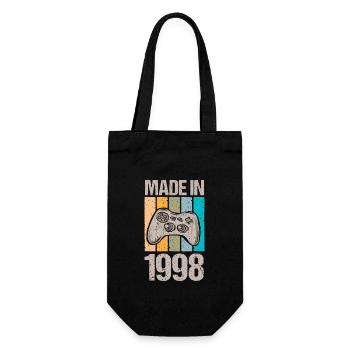 Birthday 1998 98 Gaming Retro Vintage Gift - Gift Bag for Bottles - black - Front