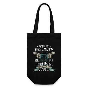 Legends born in December 1987 - Geschenkbeutel für Flaschen - Schwarz - Vorne