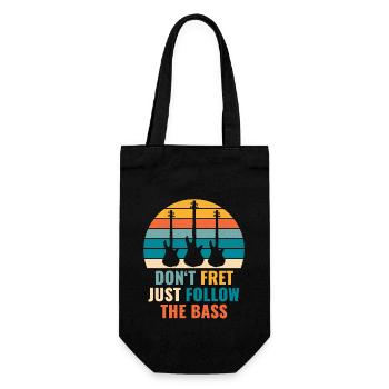 Funny DON'T FRET JUST FOLLOW THE BASS PLAYER - Geschenkbeutel für Flaschen - Schwarz - Vorne