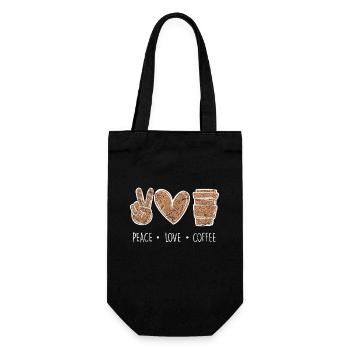 Peace Love Coffee Coffee Coffee Drinker - Gift Bag for Bottles - black - Front