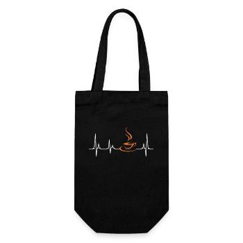 Coffee Heartbeat Cafe Espresso Cappuccino - Gift Bag for Bottles - black - Front