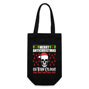 Christmas Skull Merry Antichristmas - Gift Bag for Bottles - black - Front