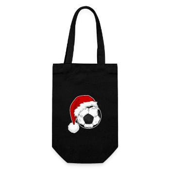 Weihnachten Fußballspieler Fußballfans - Geschenkbeutel für Flaschen - Schwarz - Vorne