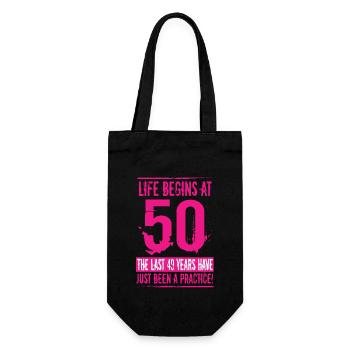 50th birthday - Gift Bag for Bottles - black - Front