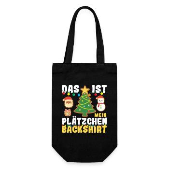 Weihnachten Kekse Backen Das ist mein Plätzchen - Geschenkbeutel für Flaschen - Schwarz - Vorne