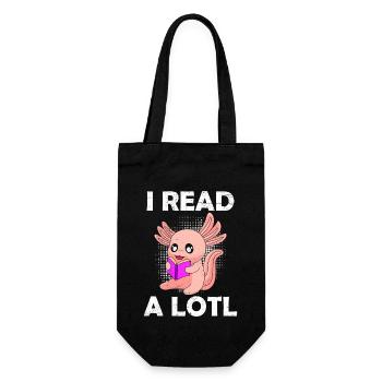 I read a lotl Lese Axolotl Readalotl - Gift Bag for Bottles - black - Front