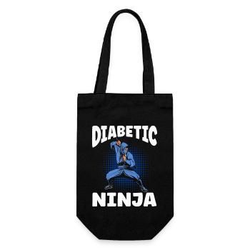 Diabetic Ninja Diabetes Warrior Awareness Sugar - Gift Bag for Bottles - black - Front