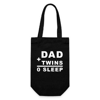 Dad + Twins = 0 Sleep - Gift Bag for Bottles - black - Front