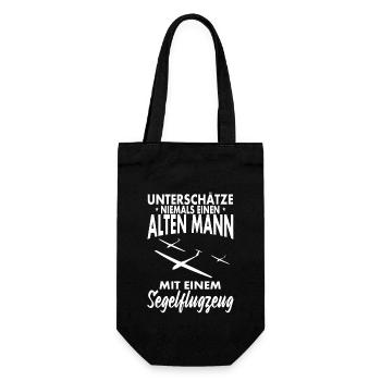 Segelfliegen und Segelflieger - Geschenkbeutel für Flaschen - Schwarz - Vorne