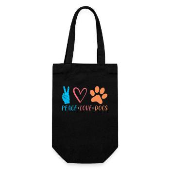 Dogs Saying Peace Love Dogs - Gift Bag for Bottles - black - Front
