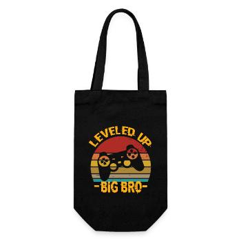 Level Up Big Bro Big Bro Geburtstag Big Bro - Geschenkbeutel für Flaschen - Schwarz - Vorne