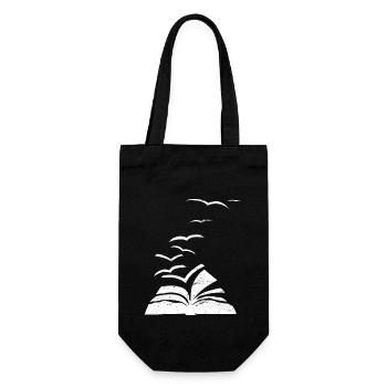Books Birds Seagull Bookworm - Gift Bag for Bottles - black - Front