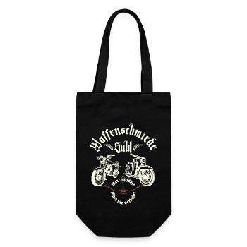 Simson - Waffenschmiede Suhl - Ostalgie - DDR - Geschenkbeutel für Flaschen - Schwarz - Vorne
