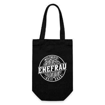 Beste Ehefrau seit 2022 1. Hochzeitstag - Geschenkbeutel für Flaschen - Schwarz - Vorne