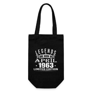 Legends born in April 1963 - Geschenkbeutel für Flaschen - Schwarz - Vorne