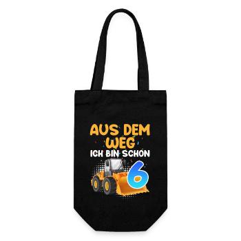 Aus dem Weg ich bin 6 Jahre 6. Geburtstag - Geschenkbeutel für Flaschen - Schwarz - Vorne