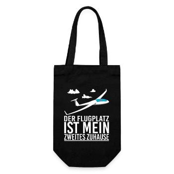 Segelflieger Segelfliegen Flugplatz - Geschenkbeutel für Flaschen - Schwarz - Vorne