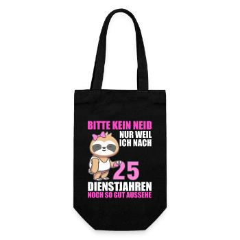25 Jahre im Dienst 25 Jähriges Dienstjubiläum - Geschenkbeutel für Flaschen - Schwarz - Vorne