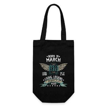 Legends Born in March 1973 - Geschenkbeutel für Flaschen - Schwarz - Vorne