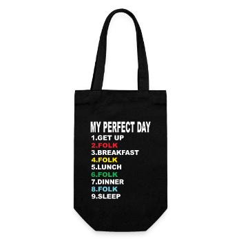 My Perfect Day Folk - Gift Bag for Bottles - black - Front