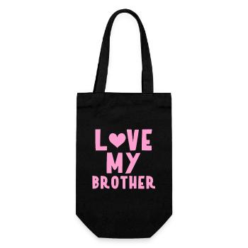 Ich liebe meinen Bruder - Geschenkbeutel für Flaschen - Schwarz - Vorne