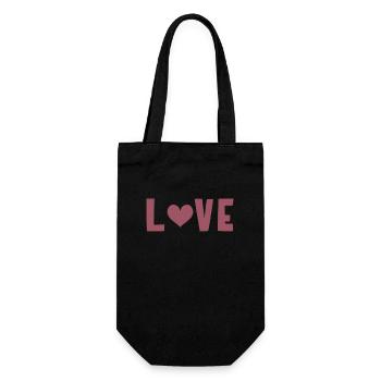 Love - Geschenkbeutel für Flaschen - Schwarz - Vorne