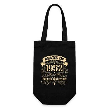 Geburtstag 1952 Hergestellt in 1952 - Geschenkbeutel für Flaschen - Schwarz - Vorne