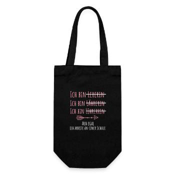 Lehrerin Geschenk lustiger Spruch - Geschenkbeutel für Flaschen - Schwarz - Vorne