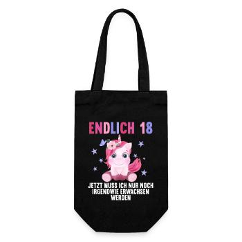 18 Jahre Nur noch erwachsen werden 18. Geburtstag - Geschenkbeutel für Flaschen - Schwarz - Vorne