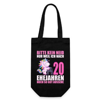 20 Jahre verheiratet lustig 20. Hochzeitstag - Geschenkbeutel für Flaschen - Schwarz - Vorne