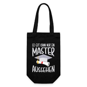 Nur ein Master kann so gut aussehen Master - Geschenkbeutel für Flaschen - Schwarz - Vorne
