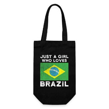 Just a girl who loves Brasilien - Geschenkbeutel für Flaschen - Schwarz - Vorne