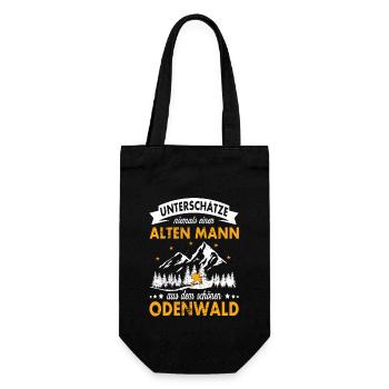 Alten Mann aus dem schönen Odenwald - Geschenkbeutel für Flaschen - Schwarz - Vorne