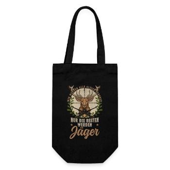 Jäger jagen Wald die besten werden Jäger - Geschenkbeutel für Flaschen - Schwarz - Vorne
