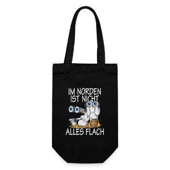 Nord Küste Norden ist nicht alles Flach - Geschenkbeutel für Flaschen - Schwarz - Vorne